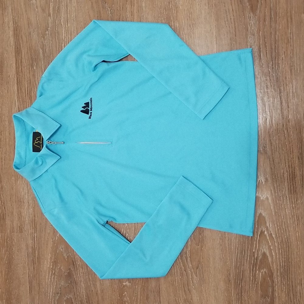 (M) Black Mountain Solid Color Collared Top Athleisure Golf Activewear Athletic
